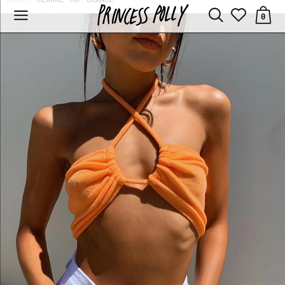 Princess Polly orange tie top
